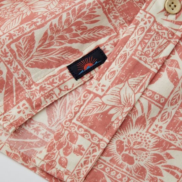 NWT Faherty Playa Coral Tile Print Short Sleeve Button Down Shirt S - Picture 4 of 16